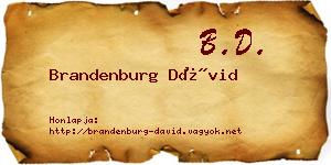 Brandenburg Dávid névjegykártya