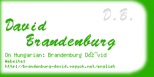 david brandenburg business card